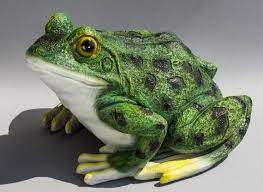 Green Frog Statue Garden Toad Large