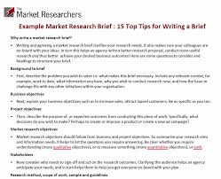 Although the scope of the results section −and of scientific papers in general− is eminently functional, this does not mean that you cannot write well. Market Research Agency The Market Researchers Marlow Bucks Uk Example Market Research Brief And 15 Tips To Write A Better Brief