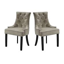 Timothy oulton mimi dining chair with arms, faded and degraded melting paisley. Set Of 2 Mia Knocker Velvet Dining Chairs Beige Home Store Living