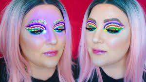 neon rave blacklight party makeup