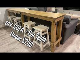 Diy Rustic Bar Top Sofa Table Build