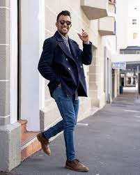 Blue Jeans With Pea Coat Outfits 110