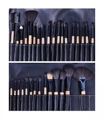 a set of various makeup brushes with a