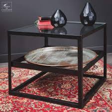 Glass Top Coffee Table With Display Tray