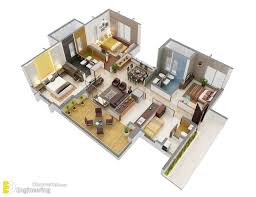 40 Amazing 3 Bedroom 3d Floor Plans
