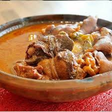 fufu with light soup goat meat