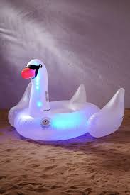 Urban Outfitters Giant Light Up Led Swan Pool Float Multi One Size Green Inflatable Pool Floats Swan Pool Float Pool Floaties