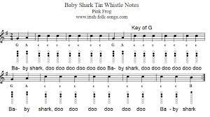 baby shark easy tin whistle recorder