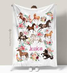 horse pony fleece blanket custom baby