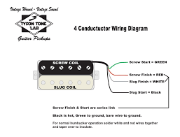Get a custom drawn guitar or bass wiring diagram designed to your specifications for any type of pickups, switching and controls and options. Four Conductor Humbucker Pickup Wiring Diagram Tyson Tone Lab Guitar Pickups