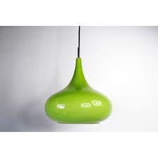 Vintage Green Glass Pendant Lamp By