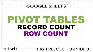 google sheets pivot table record