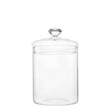 Glass Candy Jar With Diamond Handle L