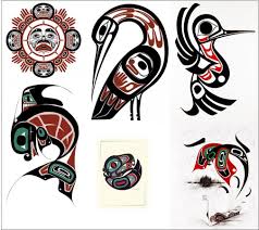 Haida Northwest Coast Tribal Forms Sun Bird Fish