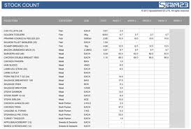 Food Stocktake Free Template For Excel