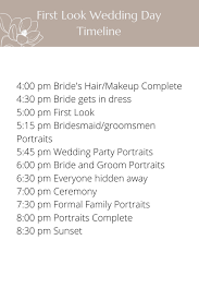 perfect wedding day timeline