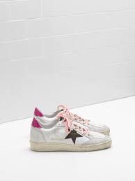 Golden Goose Ball Star Sneakers Mens White Pink Brown Ggdb