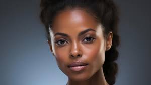 closeup of african model makeup smooth