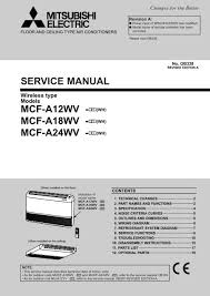 Mitsubishi heavy industries air conditioners technical manual manual number: Mcf A18wv Mitsubishi Electric