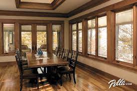 Glass Blinds Rustic Dining Room