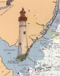 Cape May Lighthouse Nj Nautical Chart Map Art Cathy Peek