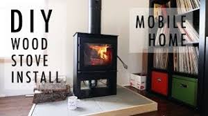 diy wood stove install in mobile home