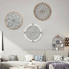 Wooden Metal Wall Decoration Set Of 3