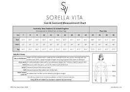 Sorella Vita Size Charts Info