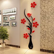 3d Plum Vase Wall Stickers Home Decor