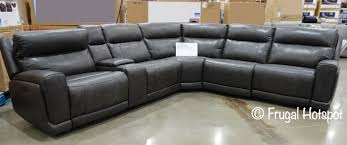 lauretta leather reclining sectional at