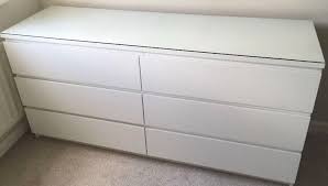 Ikea Malm White 6 Drawer Dresser Chest