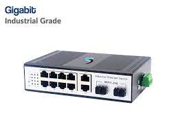dinrail gigabit industrial switch hub 8
