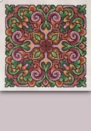 Just Rosy Mandala Cross Stitch Geometric Chart Ink Circles