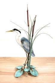 Blue Heron With Cattails Table Decor