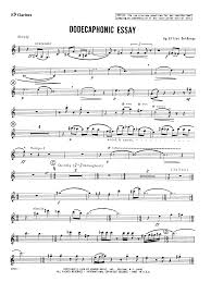 dodecaphonic essay eb clarinet sheet music to 