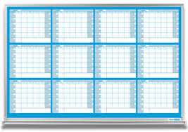 12 Month Whiteboard Calendar Blue