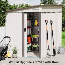 metal outdoor storage shed with sliding