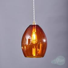 Bertie Large Amber Glass Pendant Light