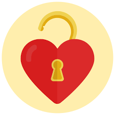 Herz, öffnen, entsperren Symbol in Valentine's Icons