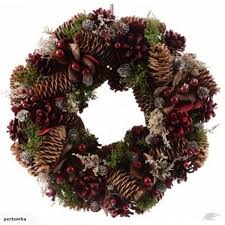 Winter Wreath With Pine Cones And Berries