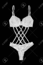 White Sexy Lacy Lingerie Isolated Over Black Stock Photo Picture