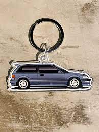 jdm civic ef acrylic car keychain
