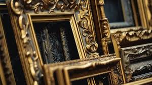 gold framed paintings in a museum