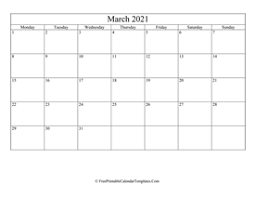 ✓ free for commercial use ✓ high quality images. March 2021 Calendar Templates Freeprintablecalendartemplates Com