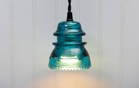 Glass Insulator Pendant Lights Down