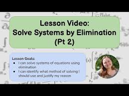 Unit 2 Lesson 14 Solving Systems By