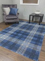 glendale denim blue tartan rug rugs