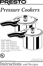 Presto Pressure Cooker Manual L1002416