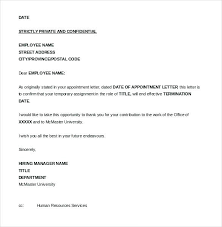Notice Of Termination Employment Sample Layoff Letter