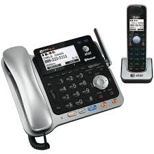 At&t has designed the 100 desk phone with solid, classic styling that fits most décors, and has given it essential modern features like flash and redial buttons, and a mute button that provides temporary privacy for conversations on your side of the connection. At T Tl86109 Dect 6 0 2 Line Connect To Cell Corded Cordless Phone System With Digitl Answering System Caller Id Corded Base System Single Handset Walmart Com Walmart Com